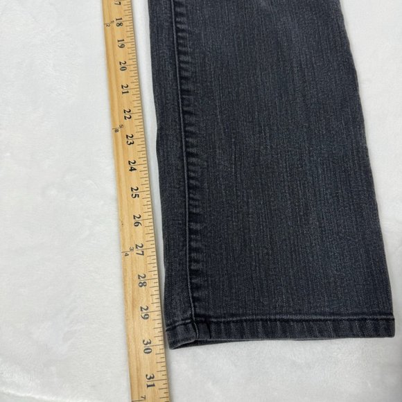 Chicos Jeans Womens 1.5 (10) Gray Platinum Denim Straight Stretch - Picture 7 of 9